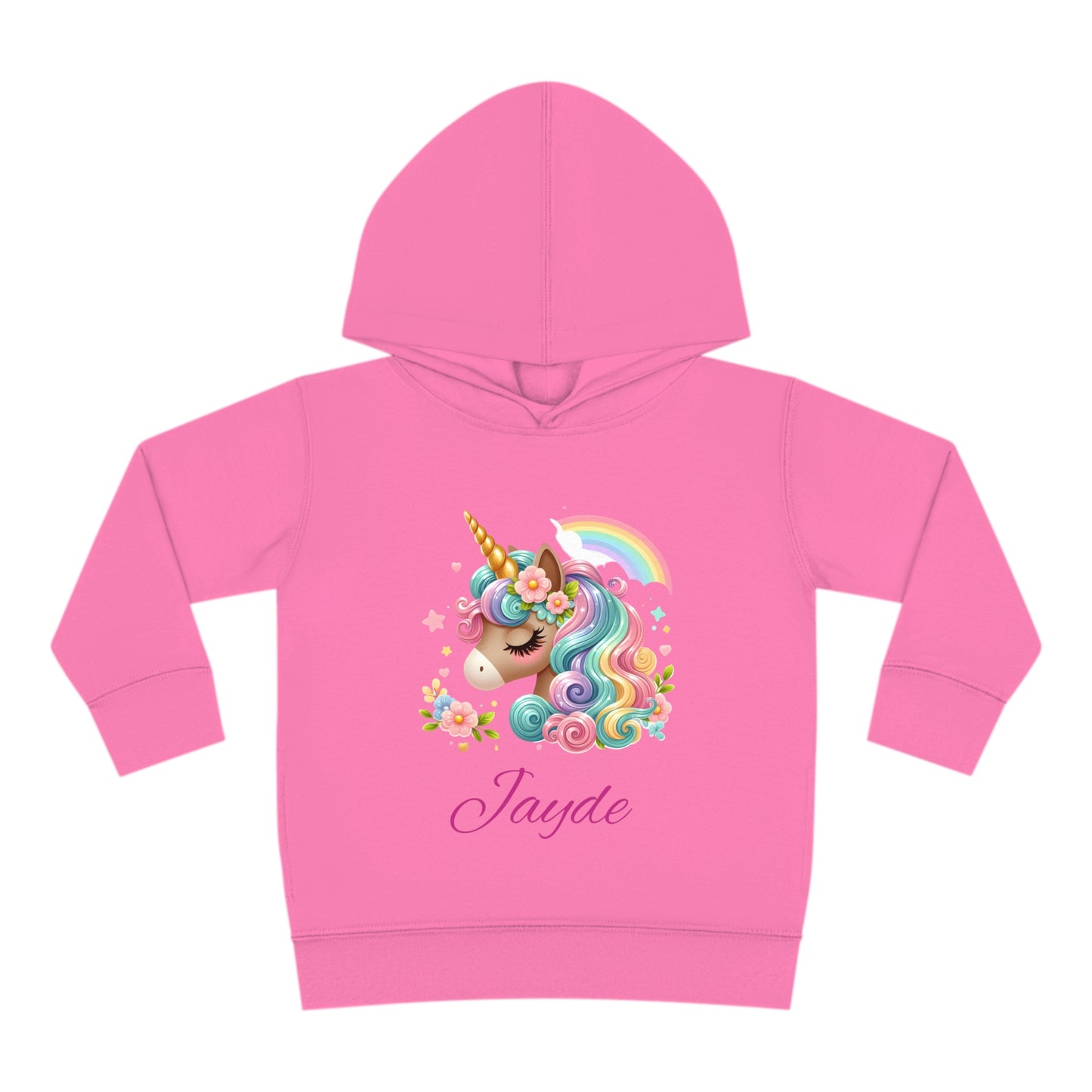 Jayde's Unicorn Toddler Pullover Fleece Hoodie