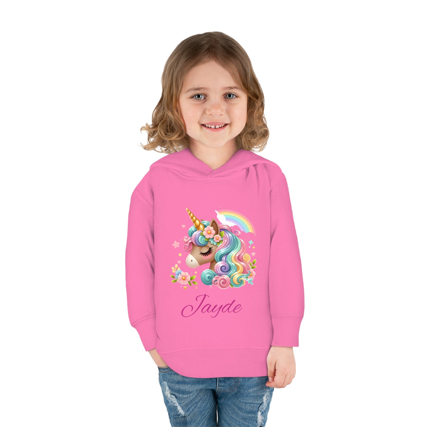 Jayde's Unicorn Toddler Pullover Fleece Hoodie