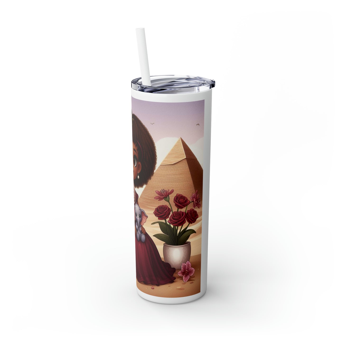 Diva Skinny Tumbler with Straw, 20oz