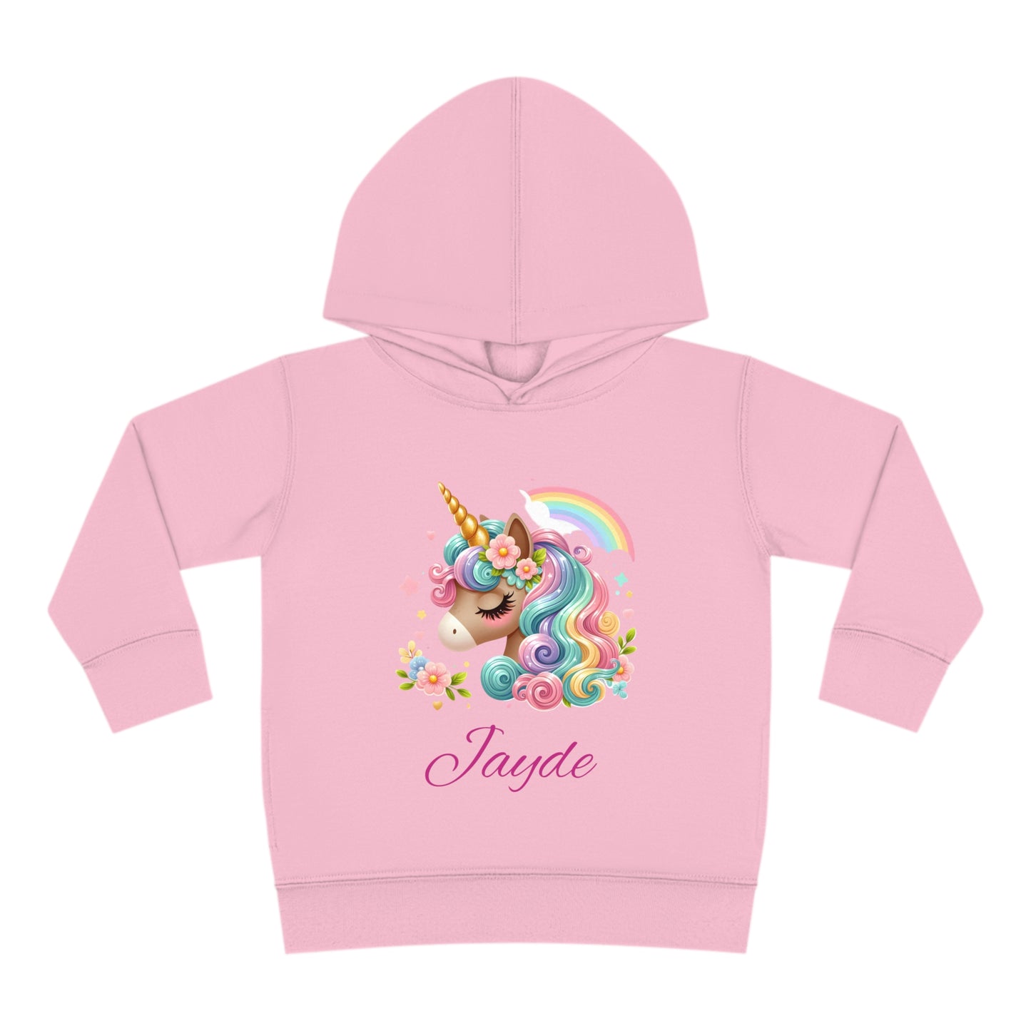 Jayde's Unicorn Toddler Pullover Fleece Hoodie