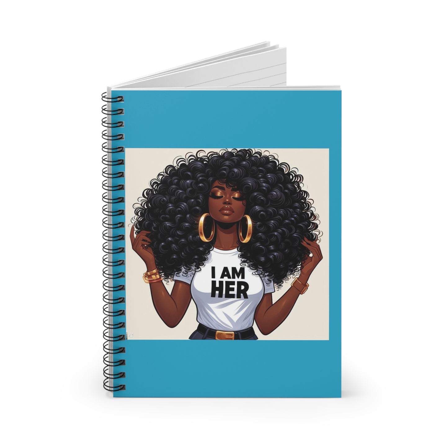 I am Her Light Blue Spiral Notebook - Ruled Line