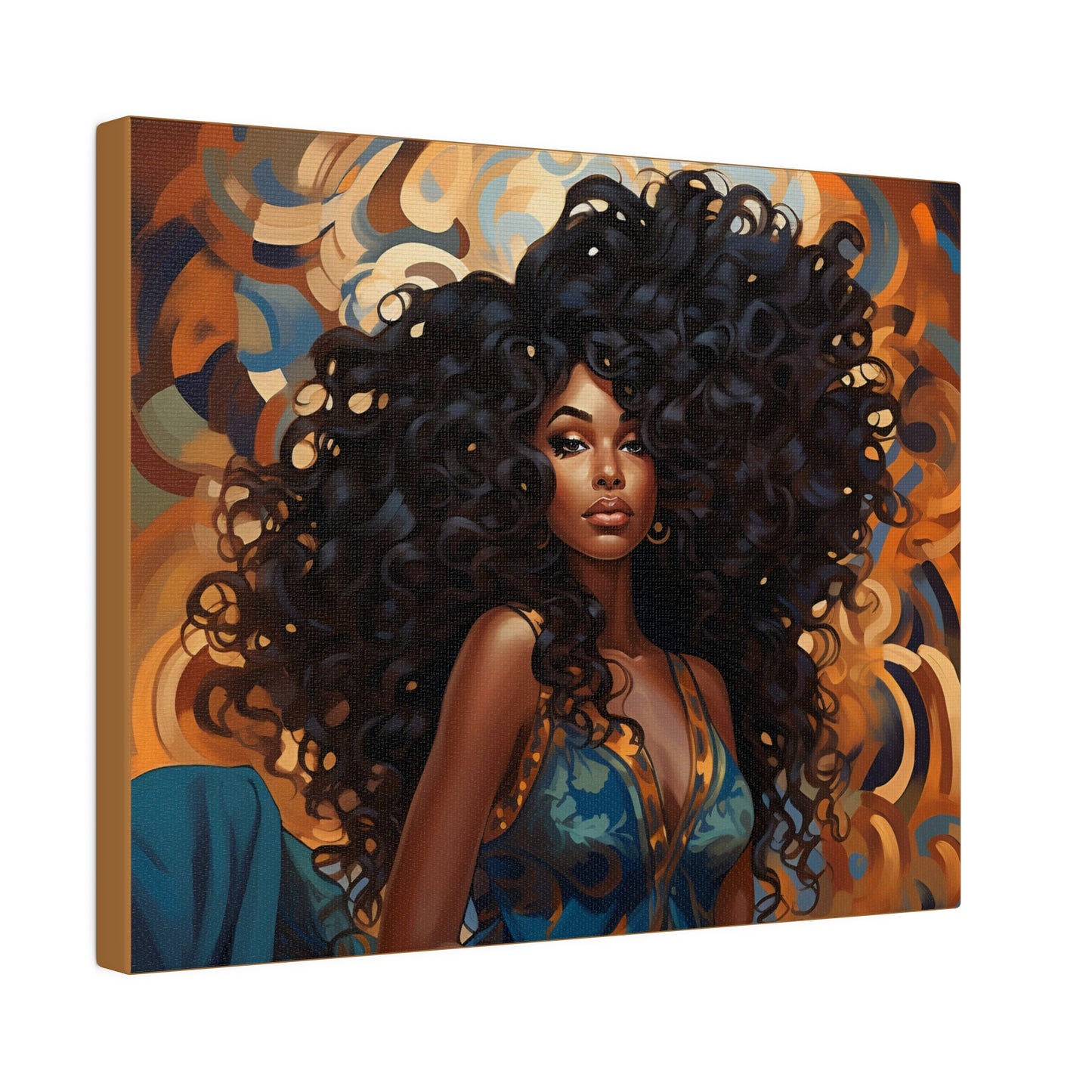 Lady in Blue Matte Canvas, Stretched, 0.75"