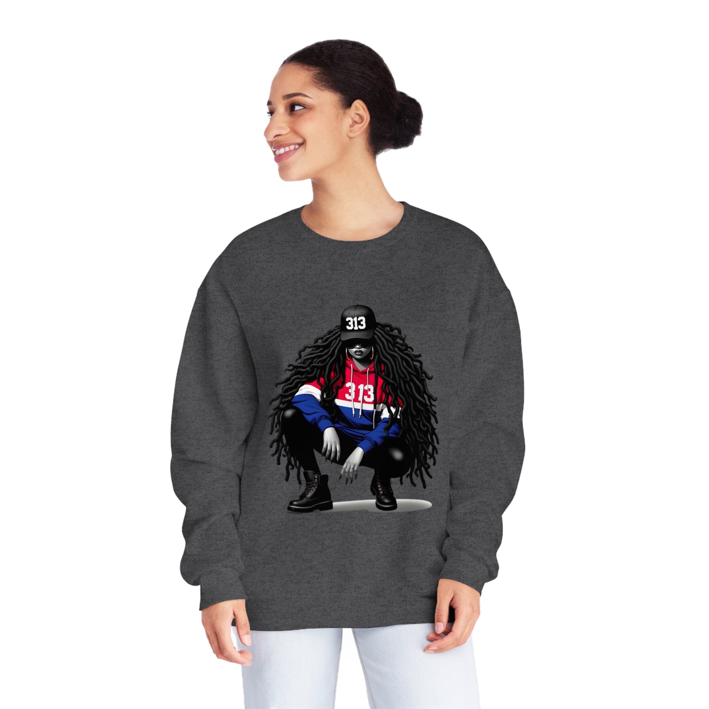 Detroit Basketball Colors Unisex NuBlend® Crewneck Sweatshirt