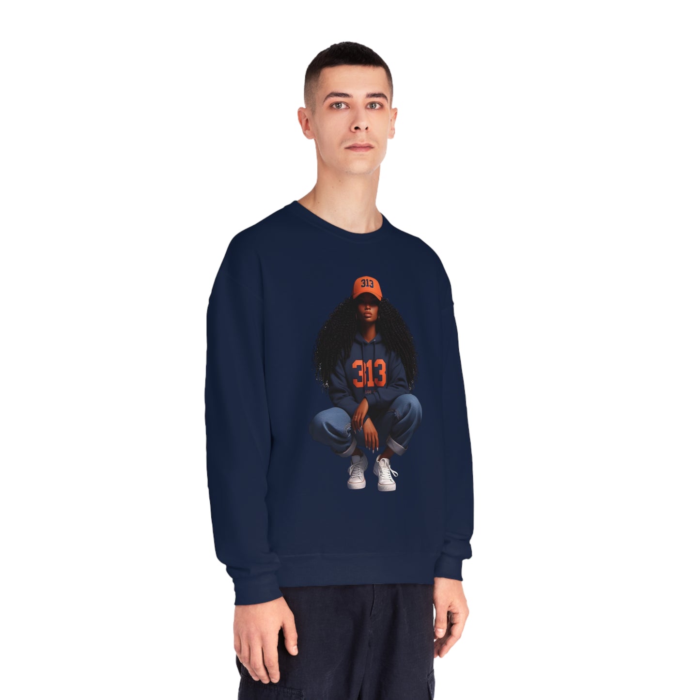 313 Orange Cap Unisex NuBlend® Crewneck Sweatshirt