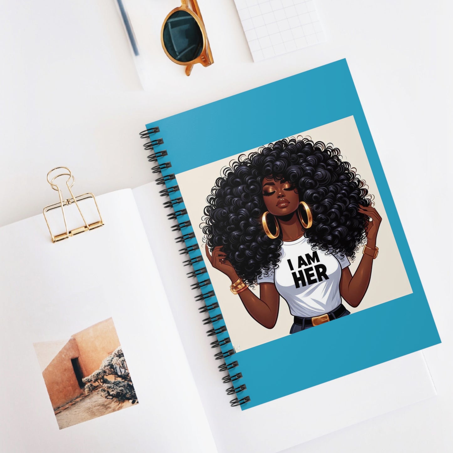 I am Her Light Blue Spiral Notebook - Ruled Line