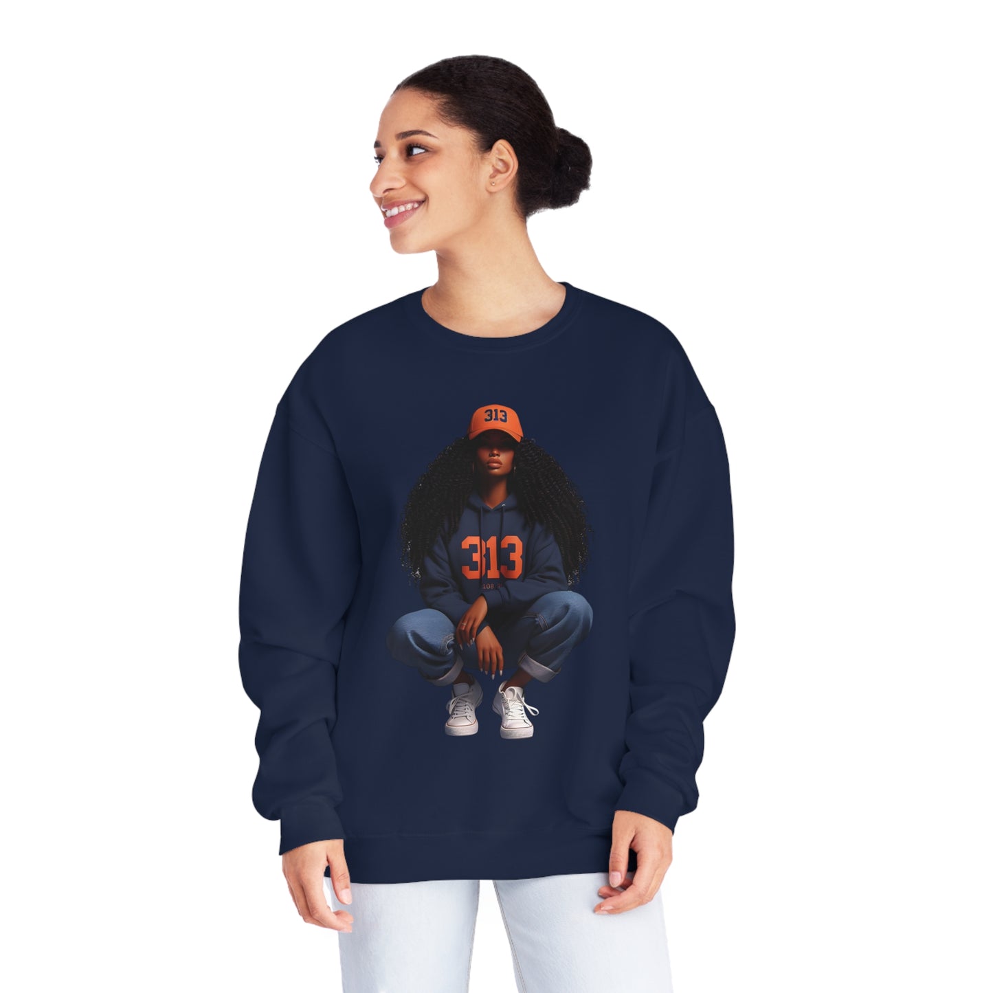 313 Orange Cap Unisex NuBlend® Crewneck Sweatshirt