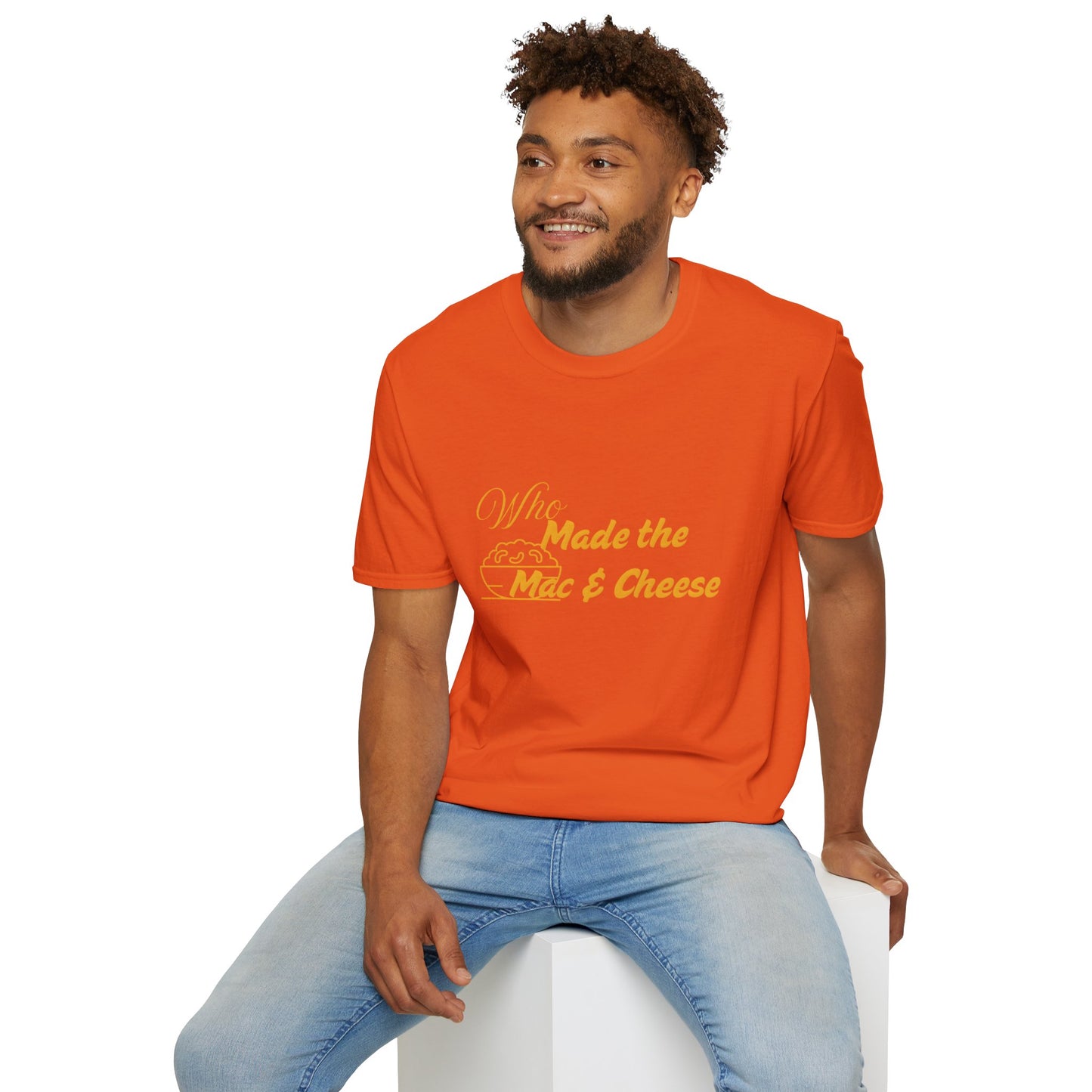 Who Made the Mac & Cheese Unisex Softstyle T-Shirt