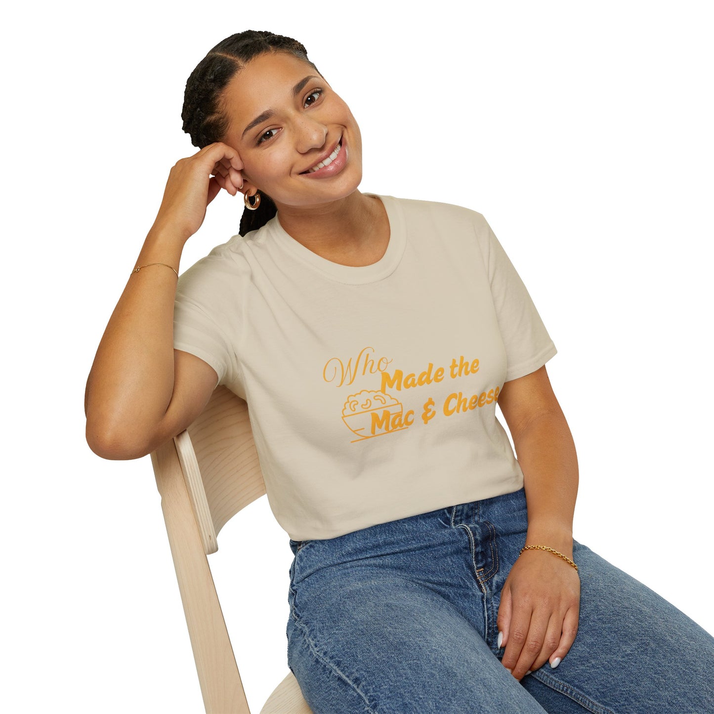 Who Made the Mac & Cheese Unisex Softstyle T-Shirt