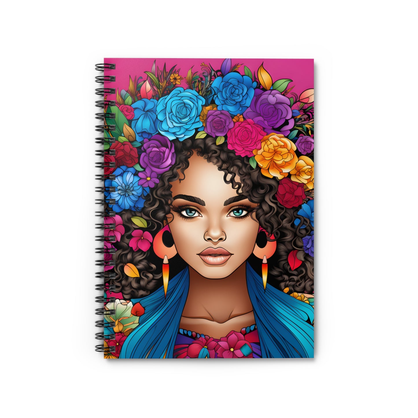 Pink Floral Spiral Notebook - Ruled Line