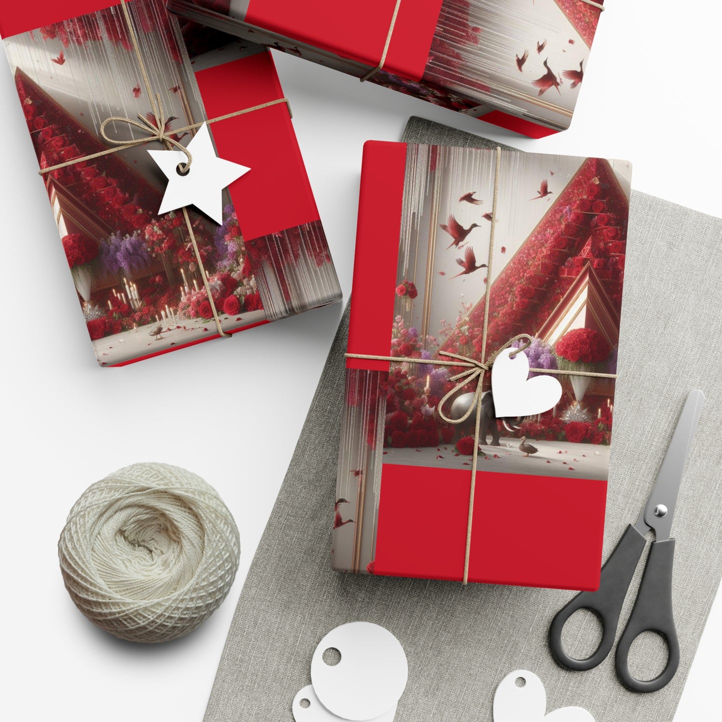 Red Pyramid Gift Wrap Papers