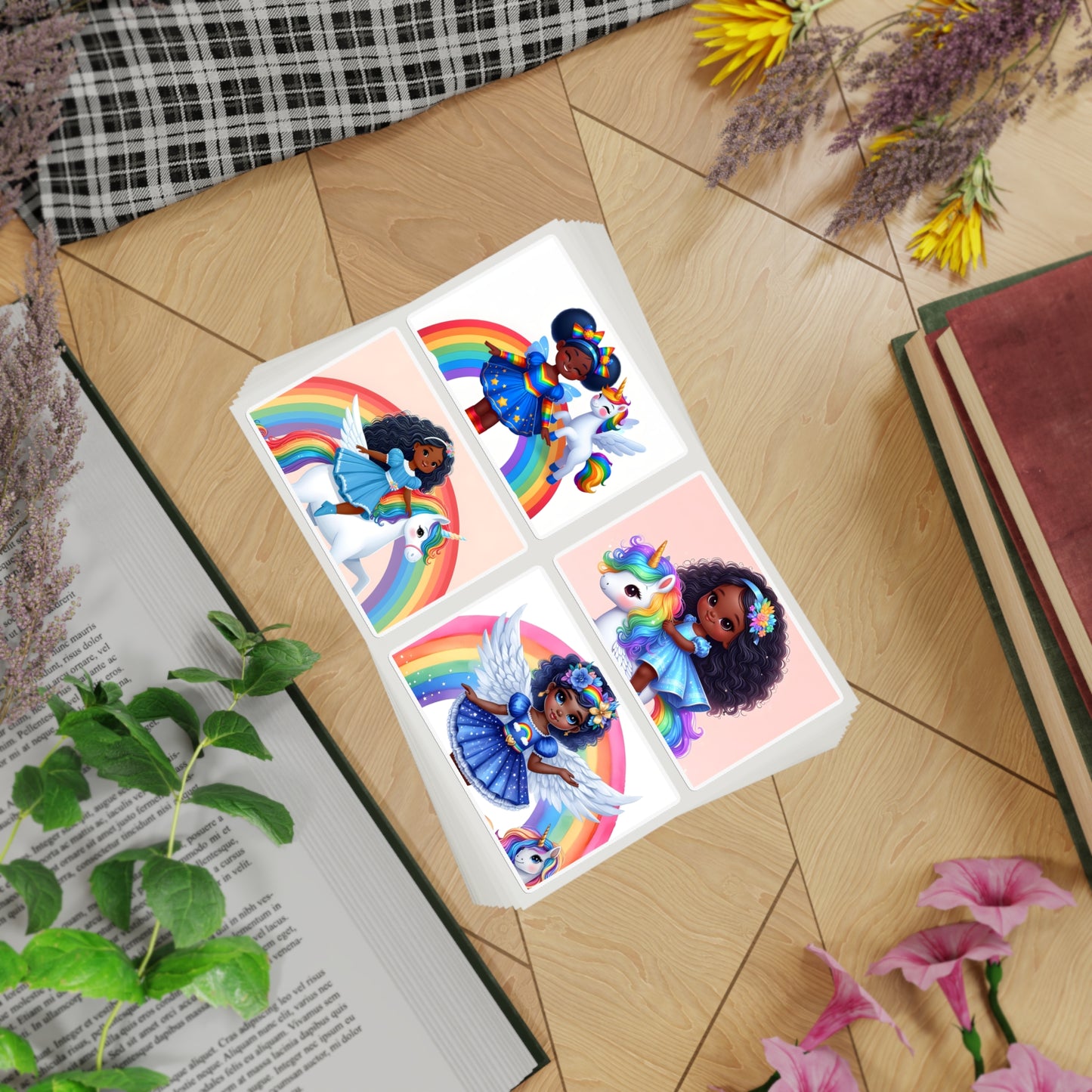 Rainbow Girl Sticker Sheet Bundle, 10pcs