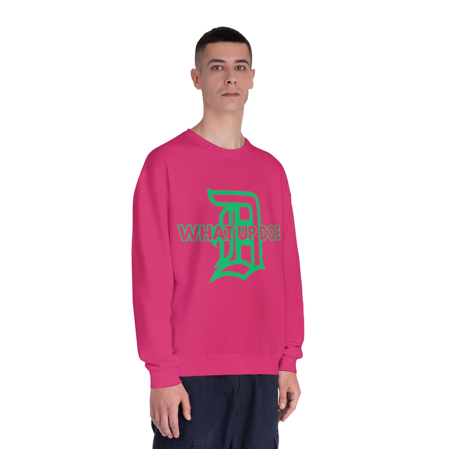 Pink What Up Doe Unisex NuBlend® Crewneck Sweatshirt