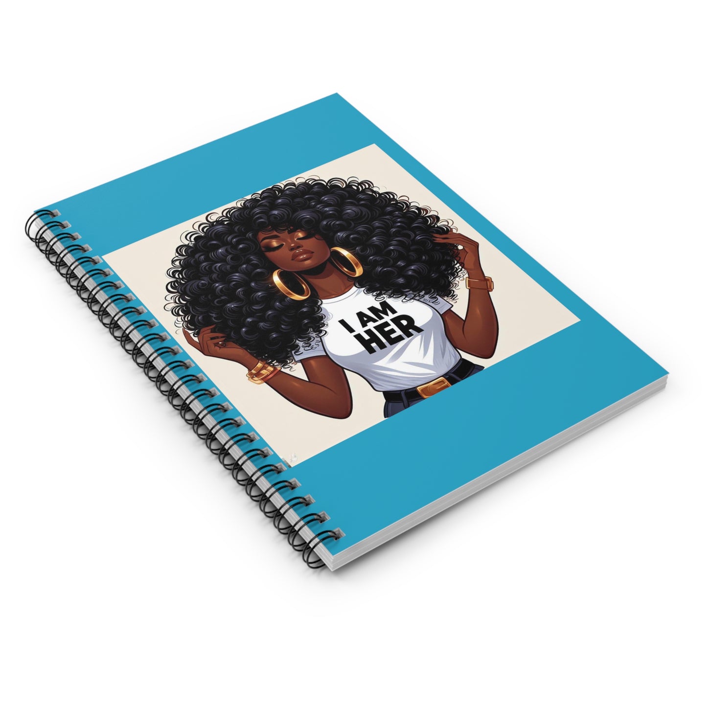 I am Her Light Blue Spiral Notebook - Ruled Line