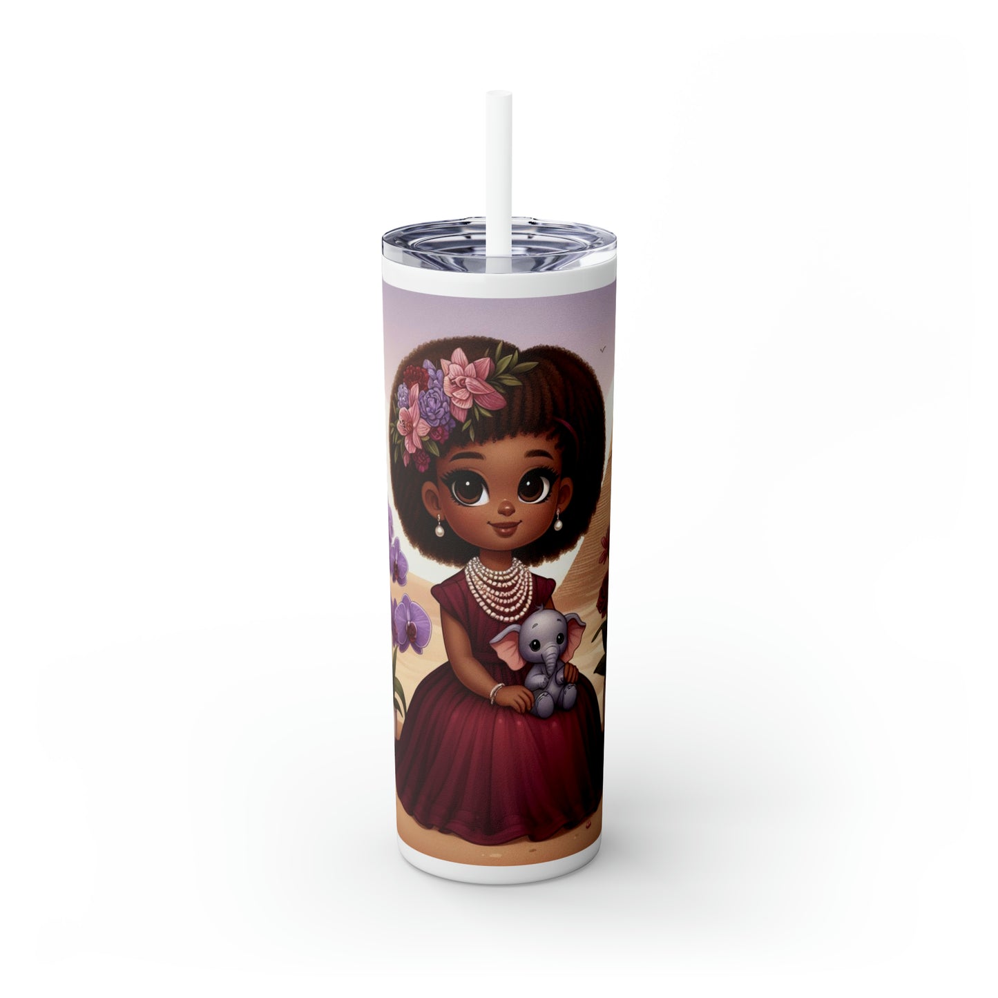Diva Skinny Tumbler with Straw, 20oz