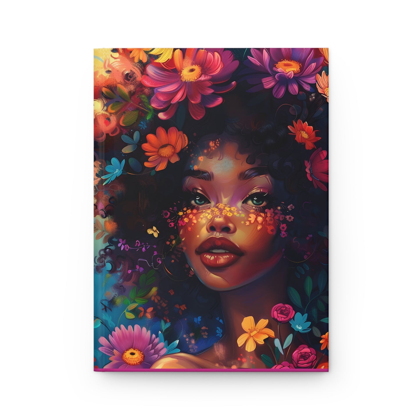 Dark Pink Floral BGM Hardcover Journal Matte
