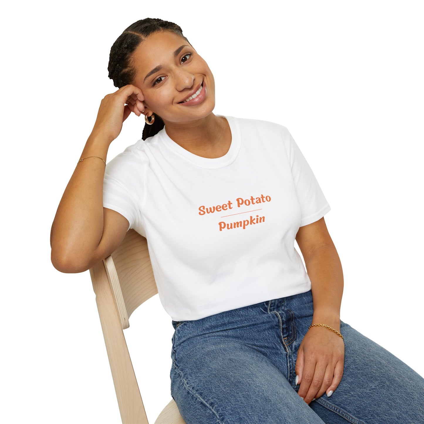 Sweet Potato over Pumpkin Unisex Softstyle T-Shirt