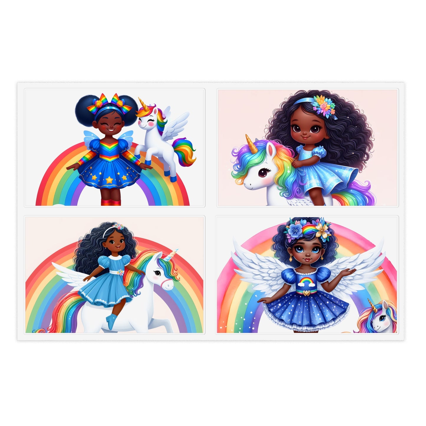 Rainbow Girl Sticker Sheet Bundle, 10pcs