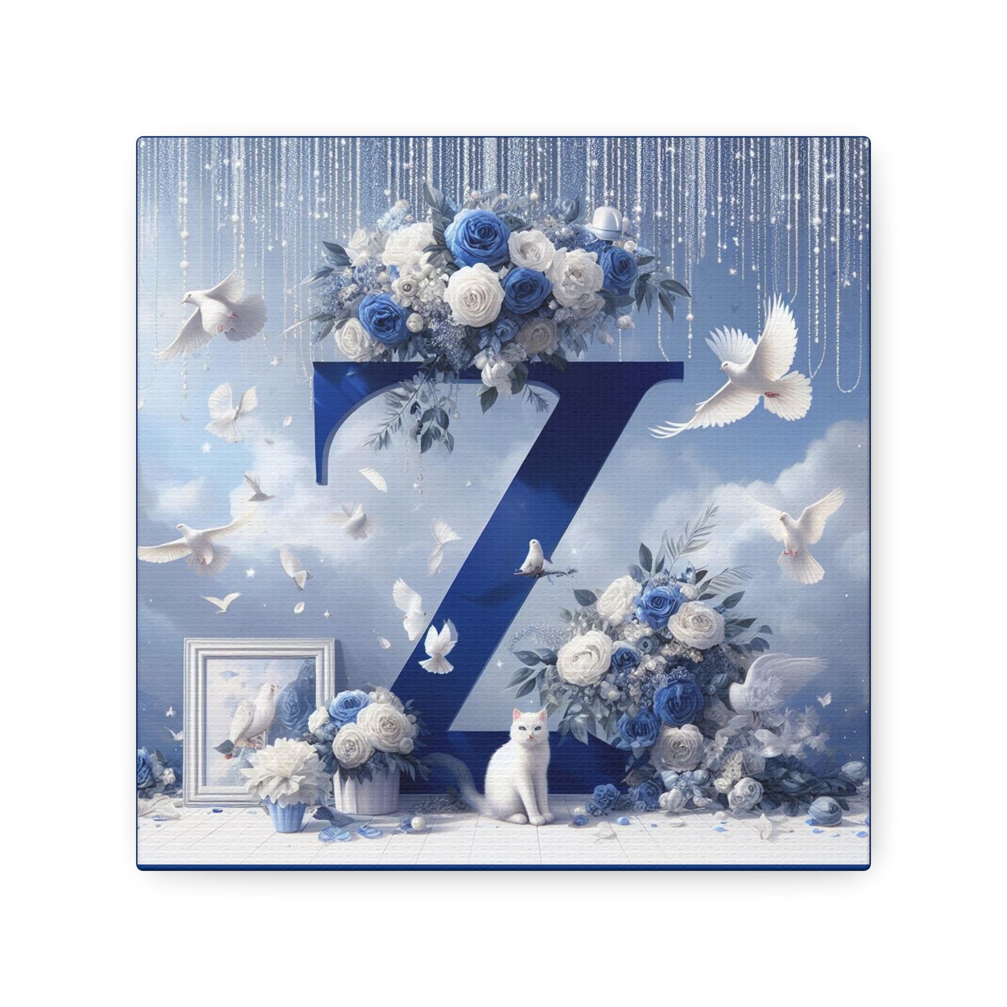 Blue Z Polyester Canvas