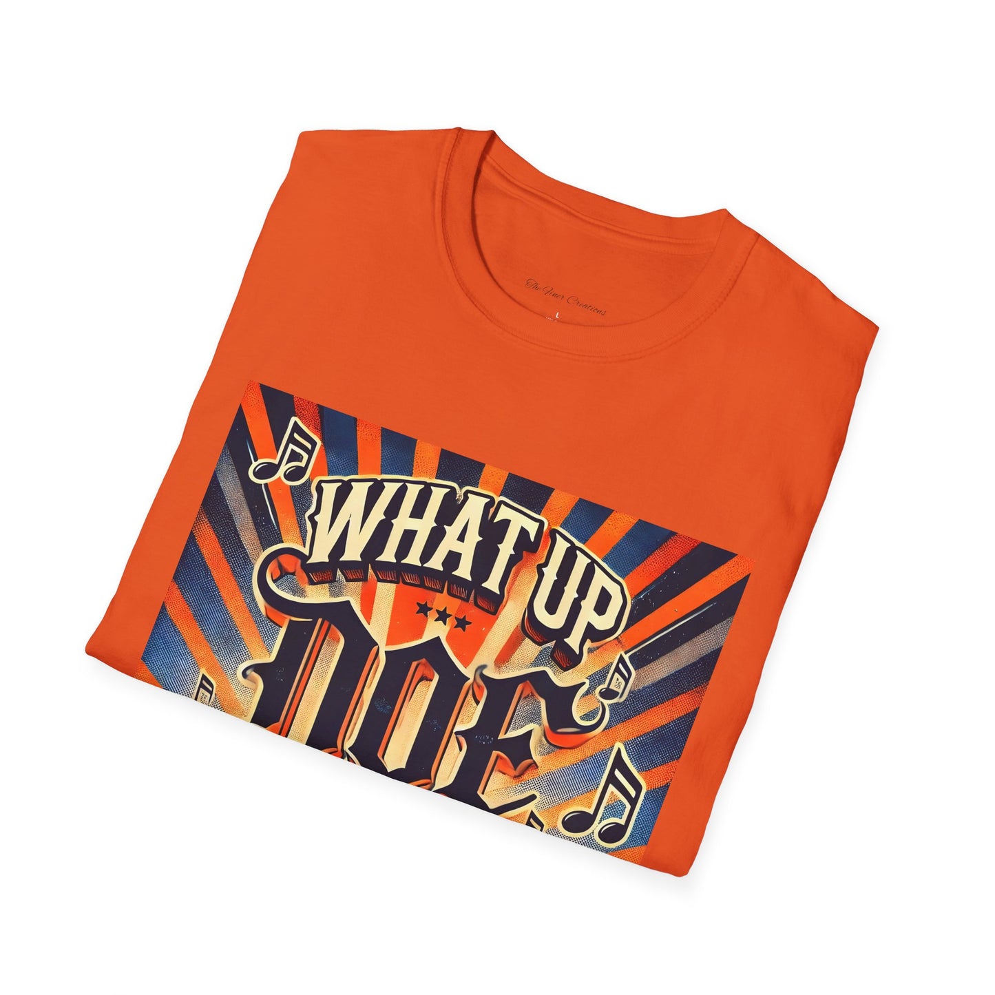 Orange and Navy What Up Doe Unisex Softstyle T-Shirt