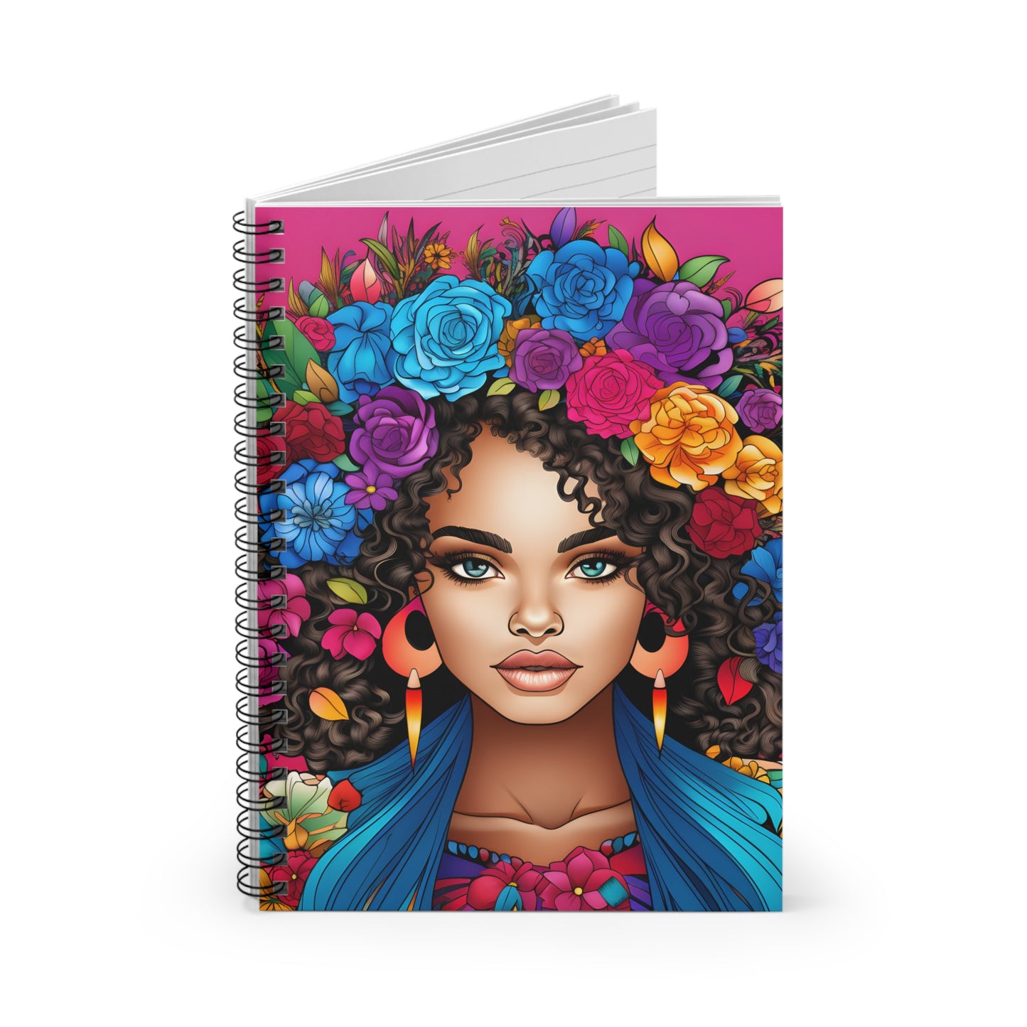 Pink Floral Spiral Notebook - Ruled Line