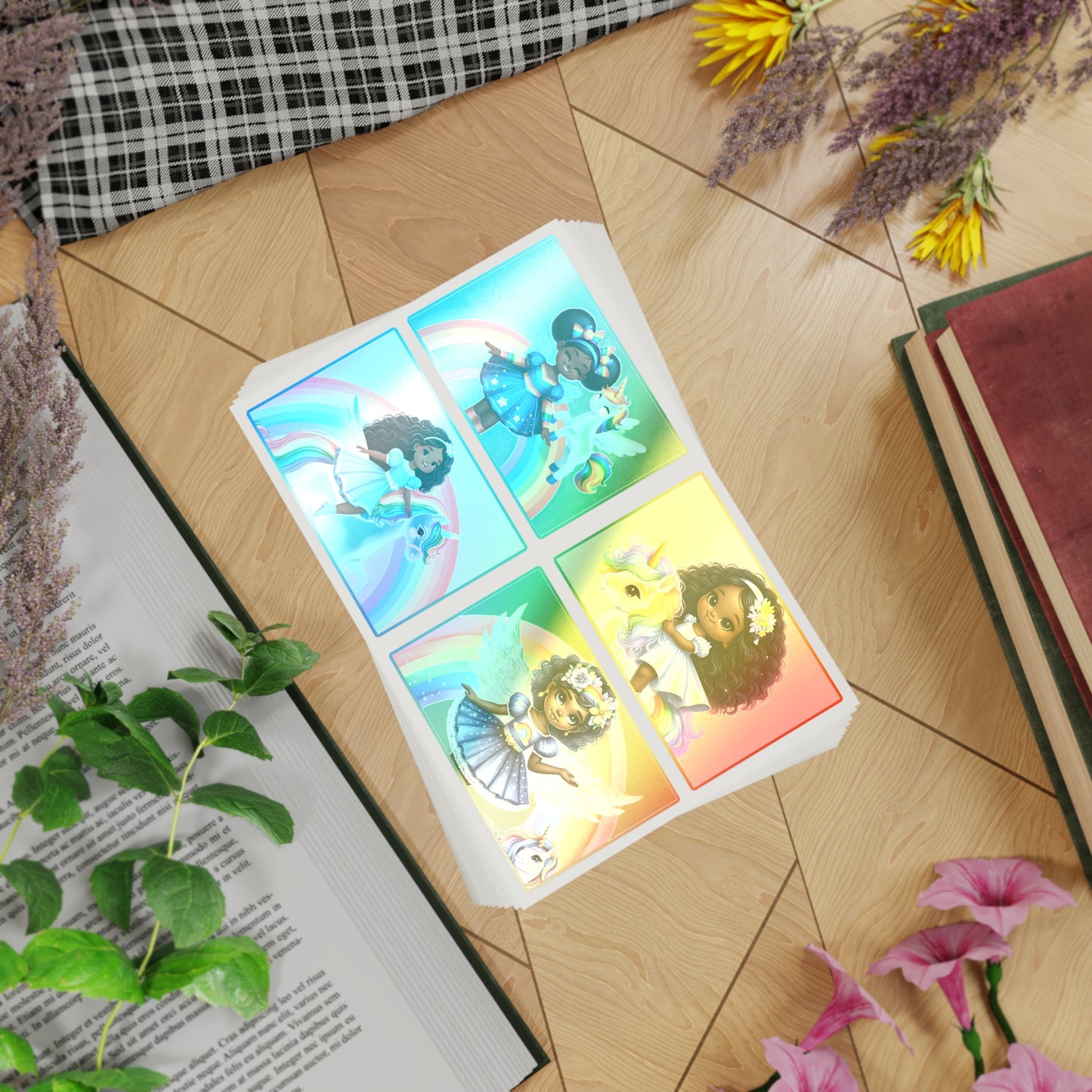 Rainbow Girl Sticker Sheet Bundle, 10pcs