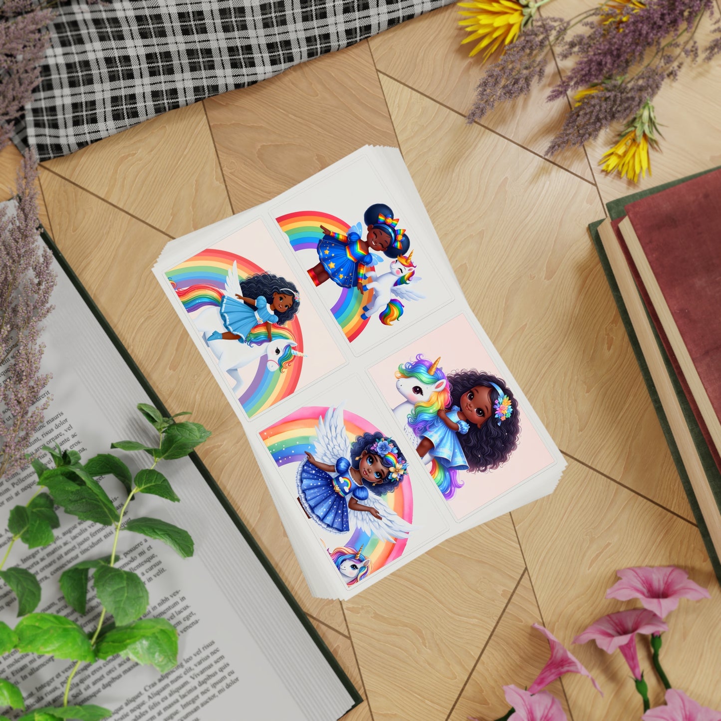 Rainbow Girl Sticker Sheet Bundle, 10pcs