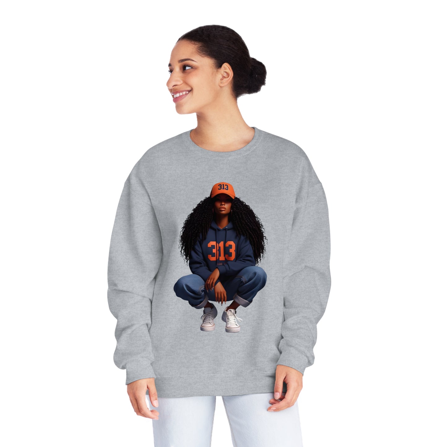 313 Orange Cap Unisex NuBlend® Crewneck Sweatshirt