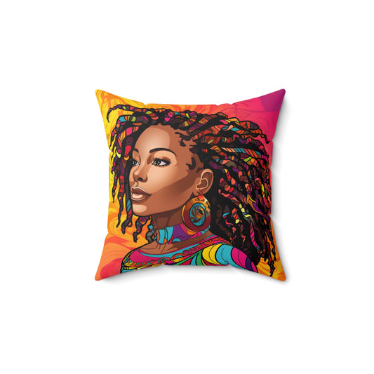 BGM Colorful locks Spun Polyester Square Pillow