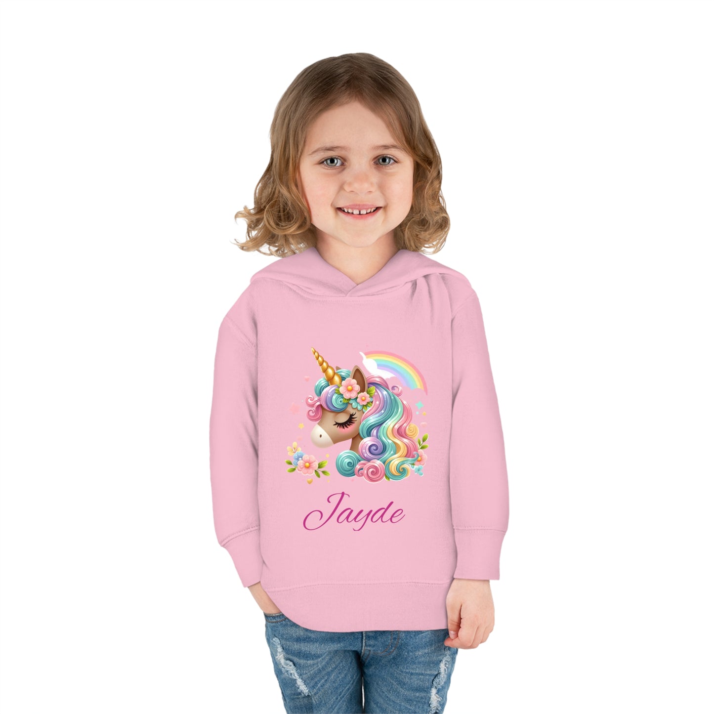 Jayde's Unicorn Toddler Pullover Fleece Hoodie