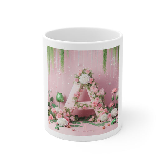 Pink A Ceramic Mug 11oz