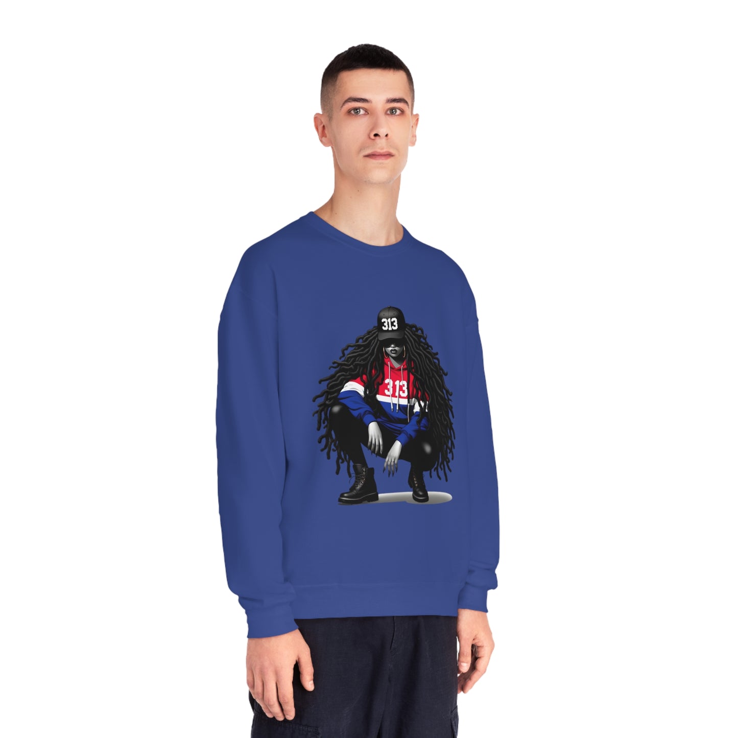 Detroit Basketball Colors Unisex NuBlend® Crewneck Sweatshirt