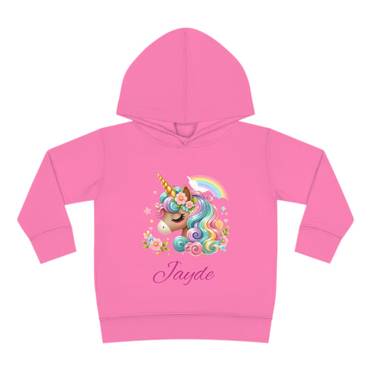 Jayde's Unicorn Toddler Pullover Fleece Hoodie