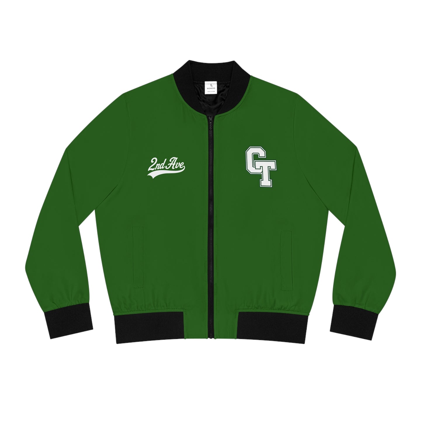 Cass Tech Green Bomber Jacket — "The Finest Detroit Girls Went to Cass Tech" Varsity Design