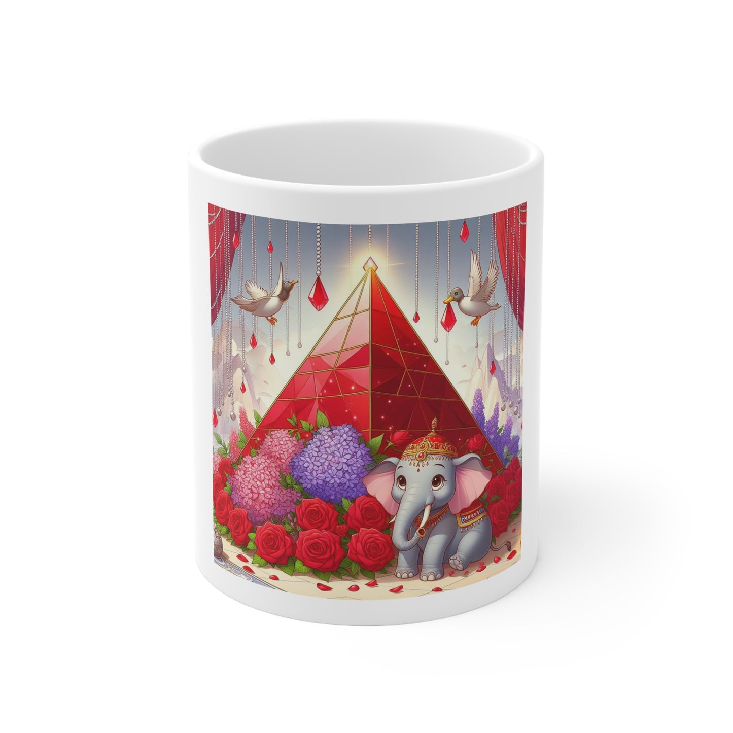 Cartoon Elephant Ceramic Mug 11oz