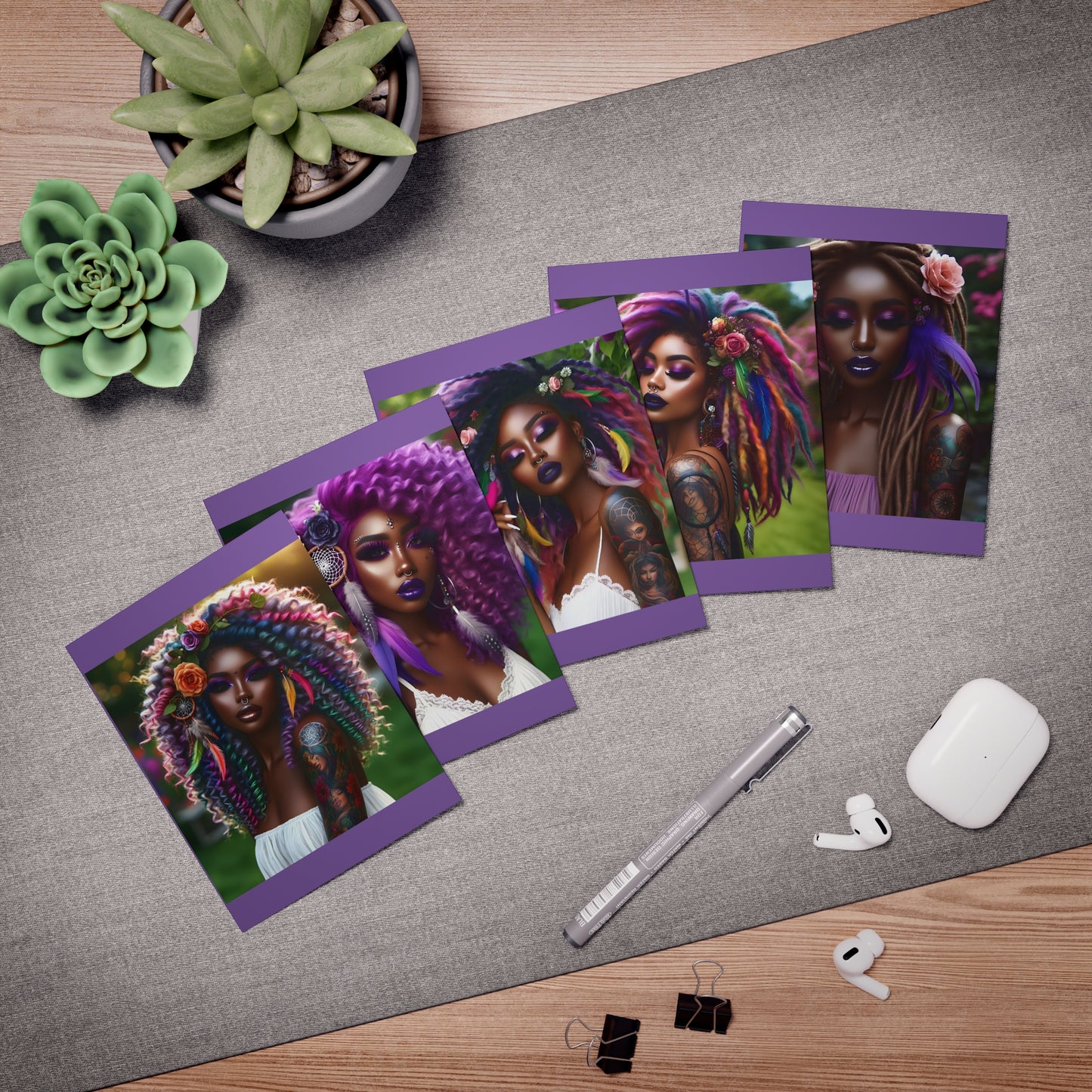 Lavender BGM Multi-Design Greeting Cards (5-Pack)