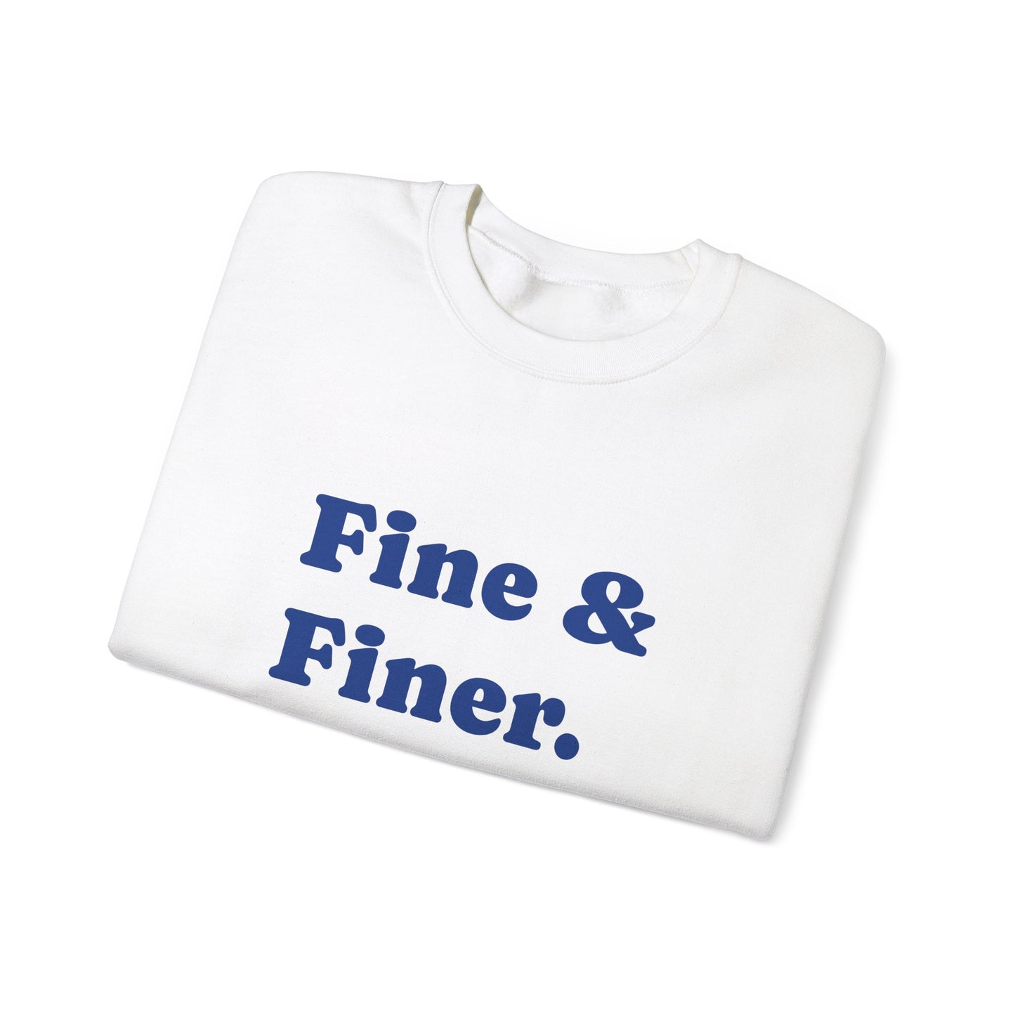Pure White Fine & Finer Unisex Heavy Blend™ Crewneck Sweatshirt
