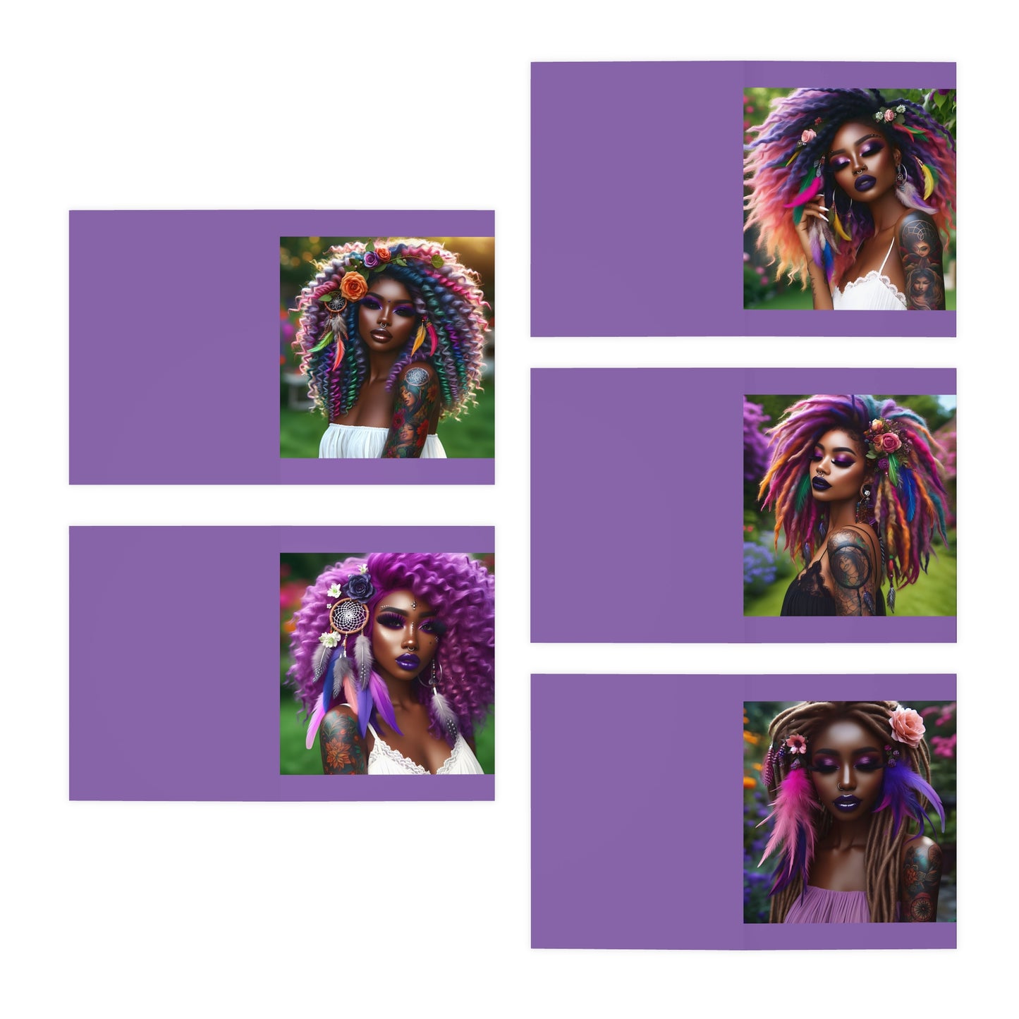 Lavender BGM Multi-Design Greeting Cards (5-Pack)