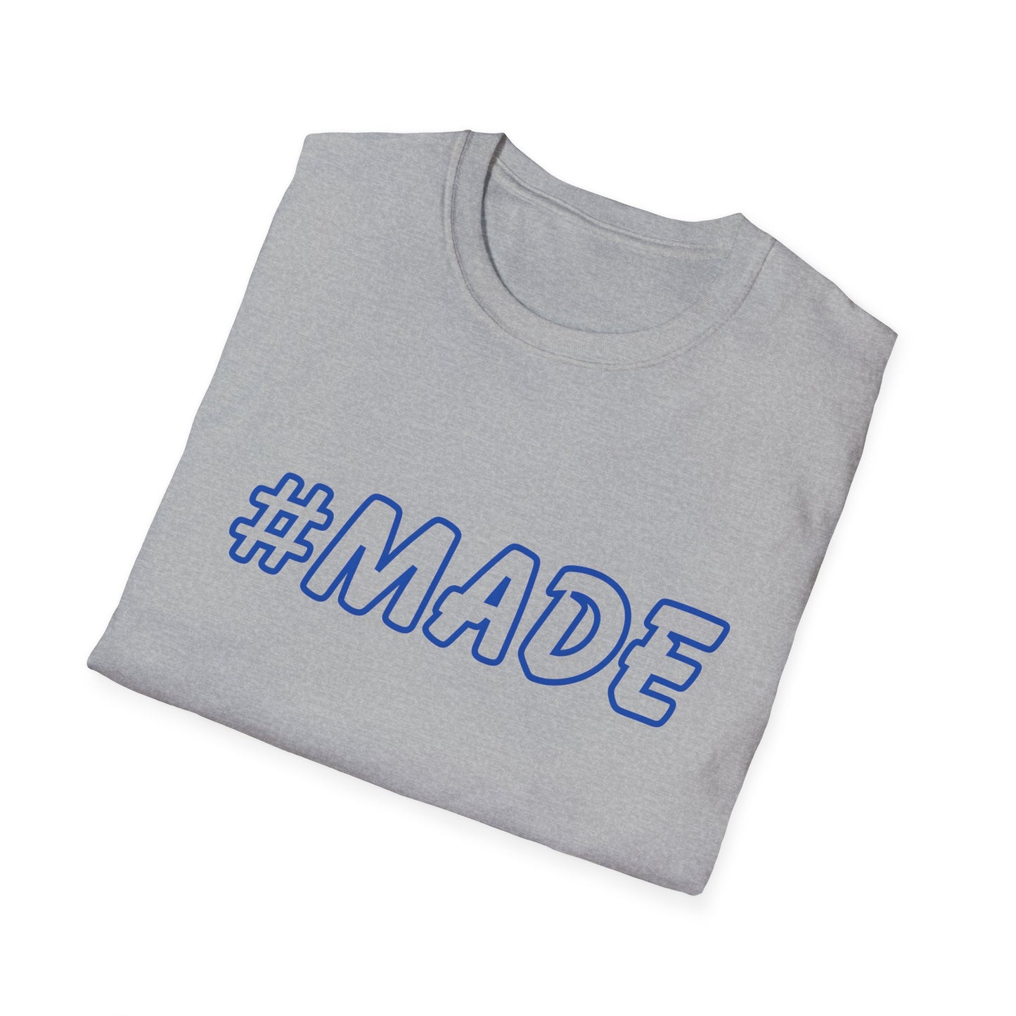 #MADE Blue Outline Unisex Softstyle T-Shirt