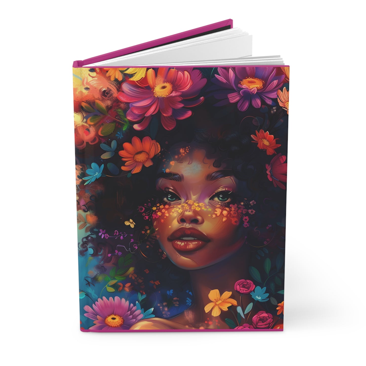 Dark Pink Floral BGM Hardcover Journal Matte