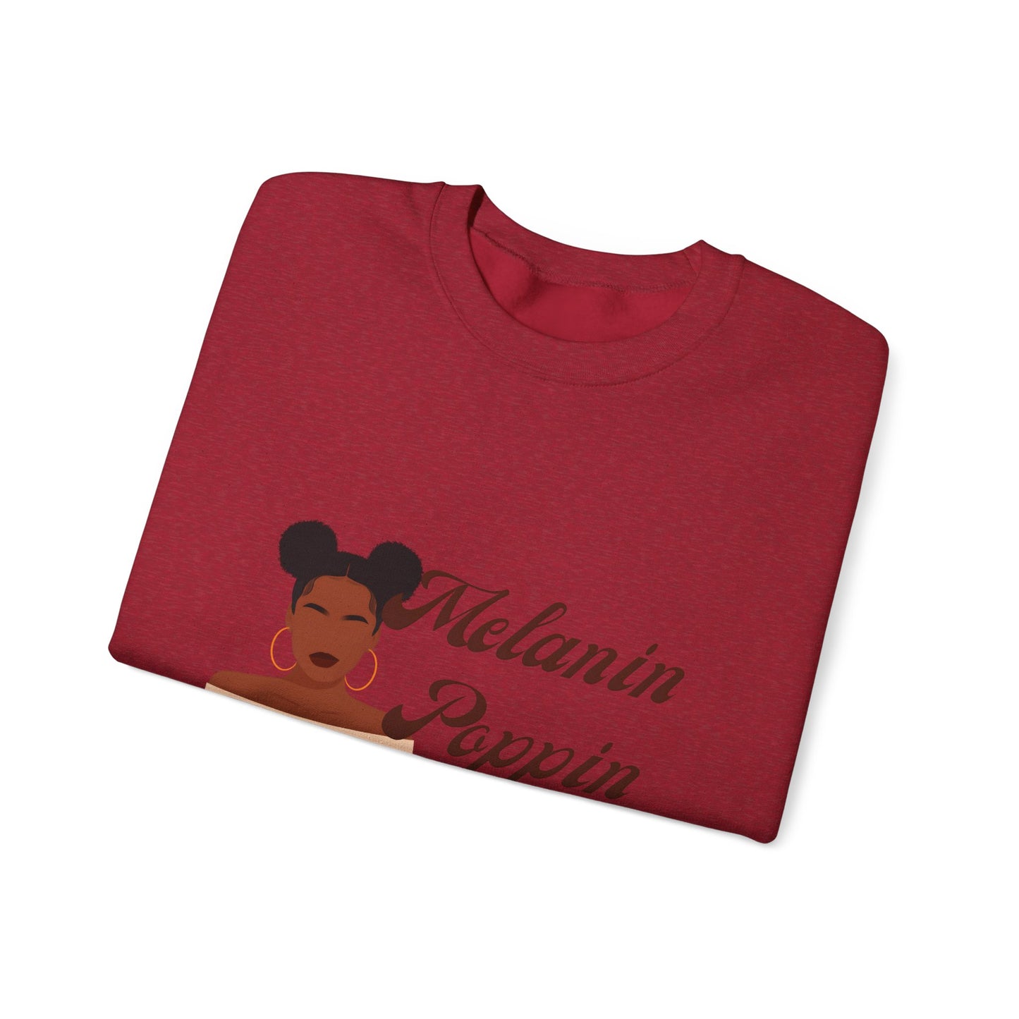 Melanin Poppin Lady Unisex Heavy Blend™ Crewneck Sweatshirt
