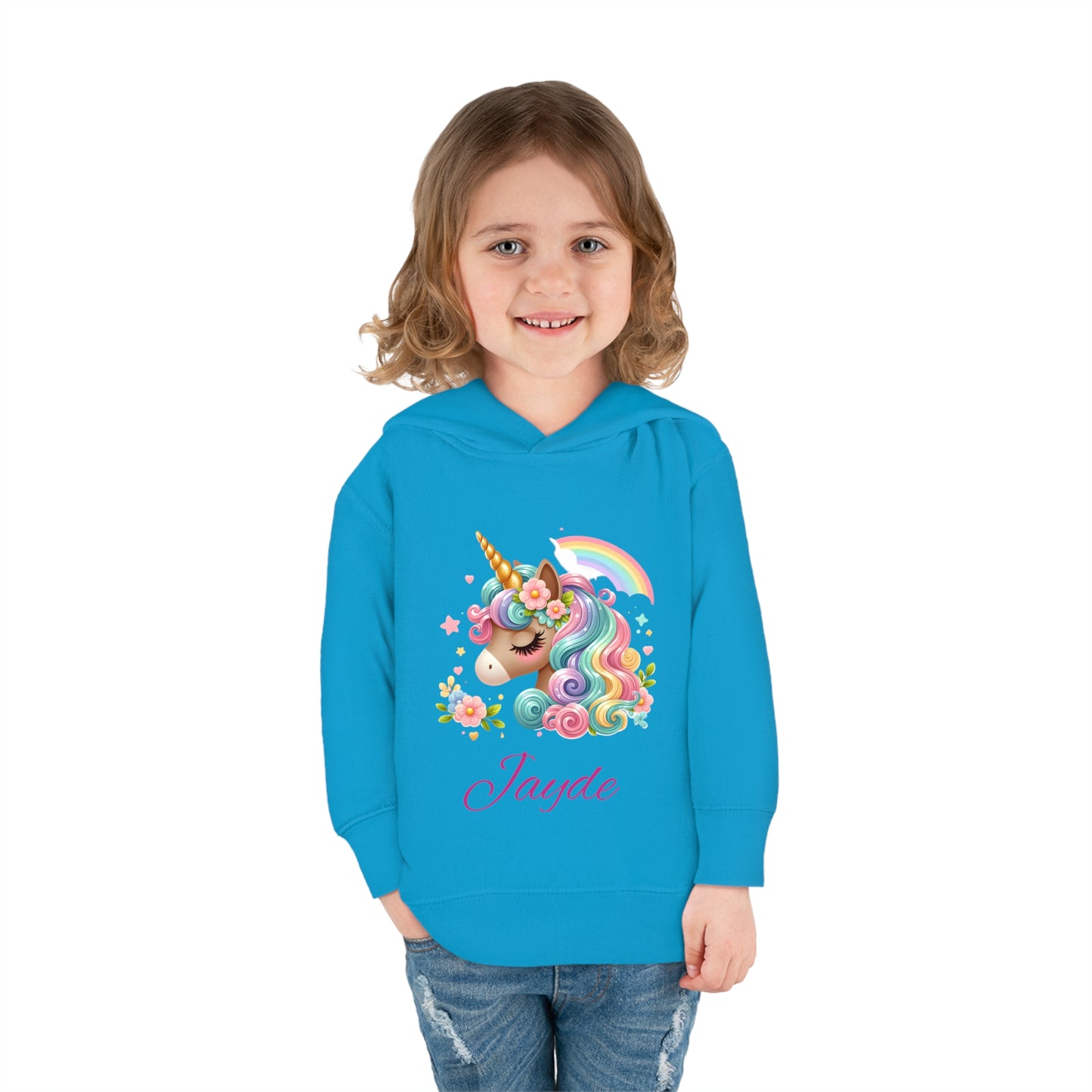 Jayde's Unicorn Toddler Pullover Fleece Hoodie