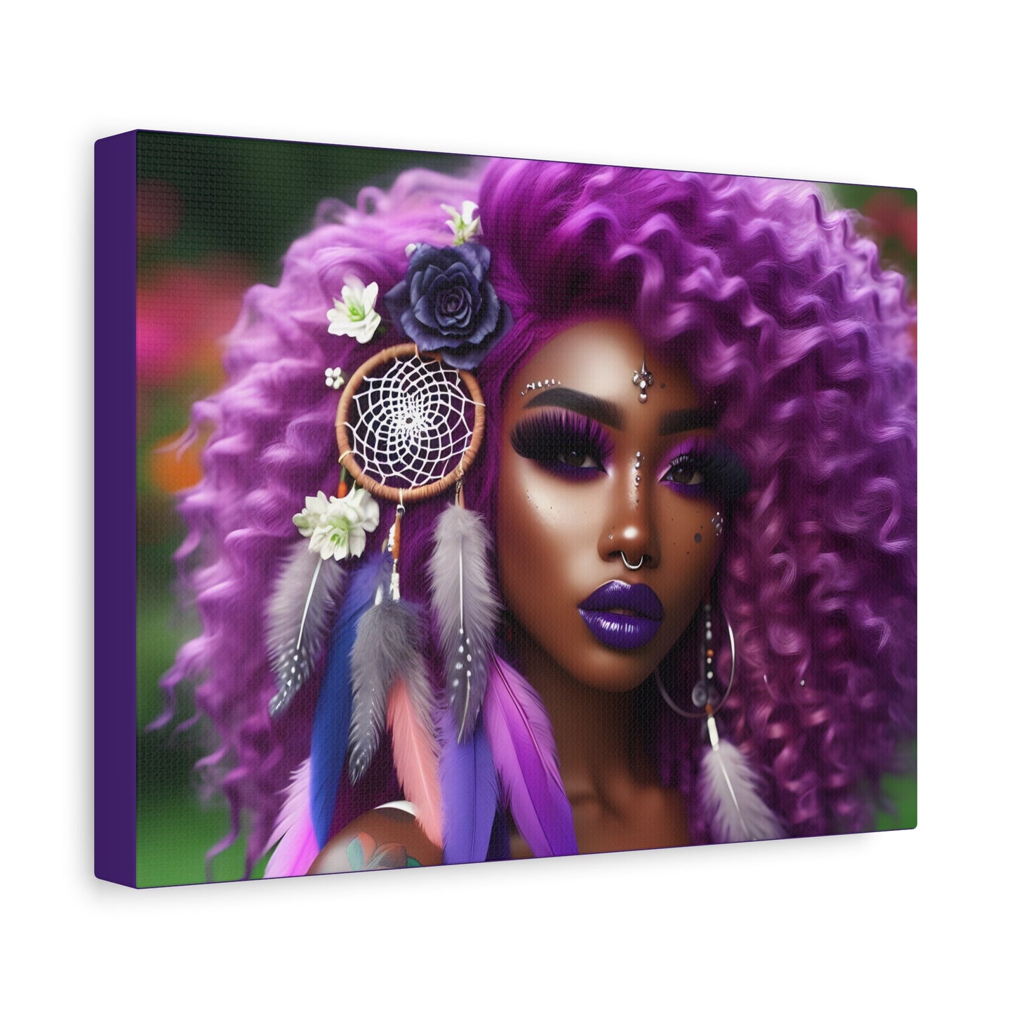 Purple Curly BGM Matte Canvas, Stretched, 1.25"