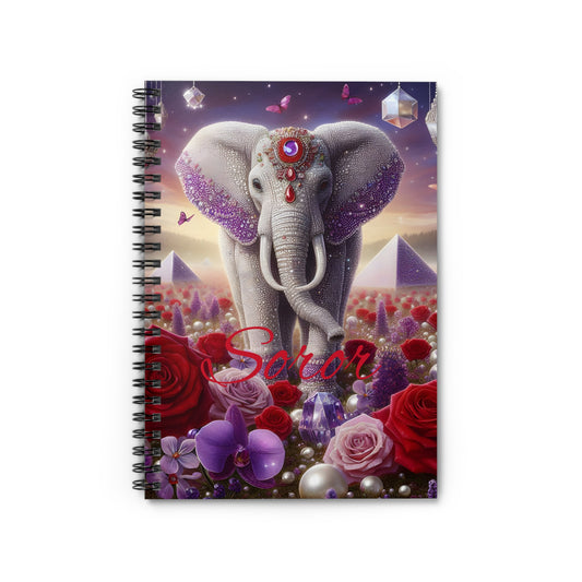 Pearl Elephant Soror Spiral Notebook - Ruled Line