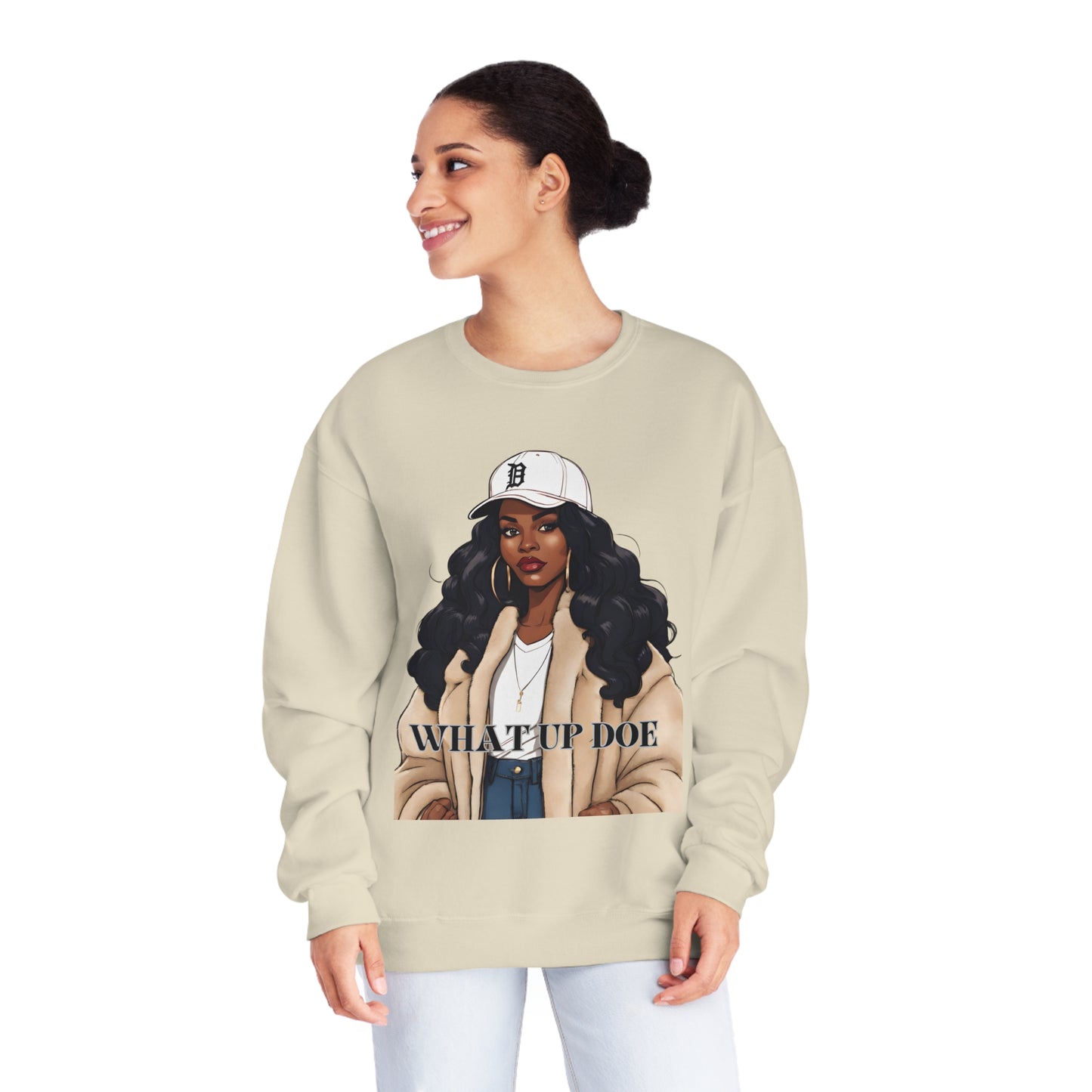 What Up Doe Unisex NuBlend® Crewneck Sweatshirt