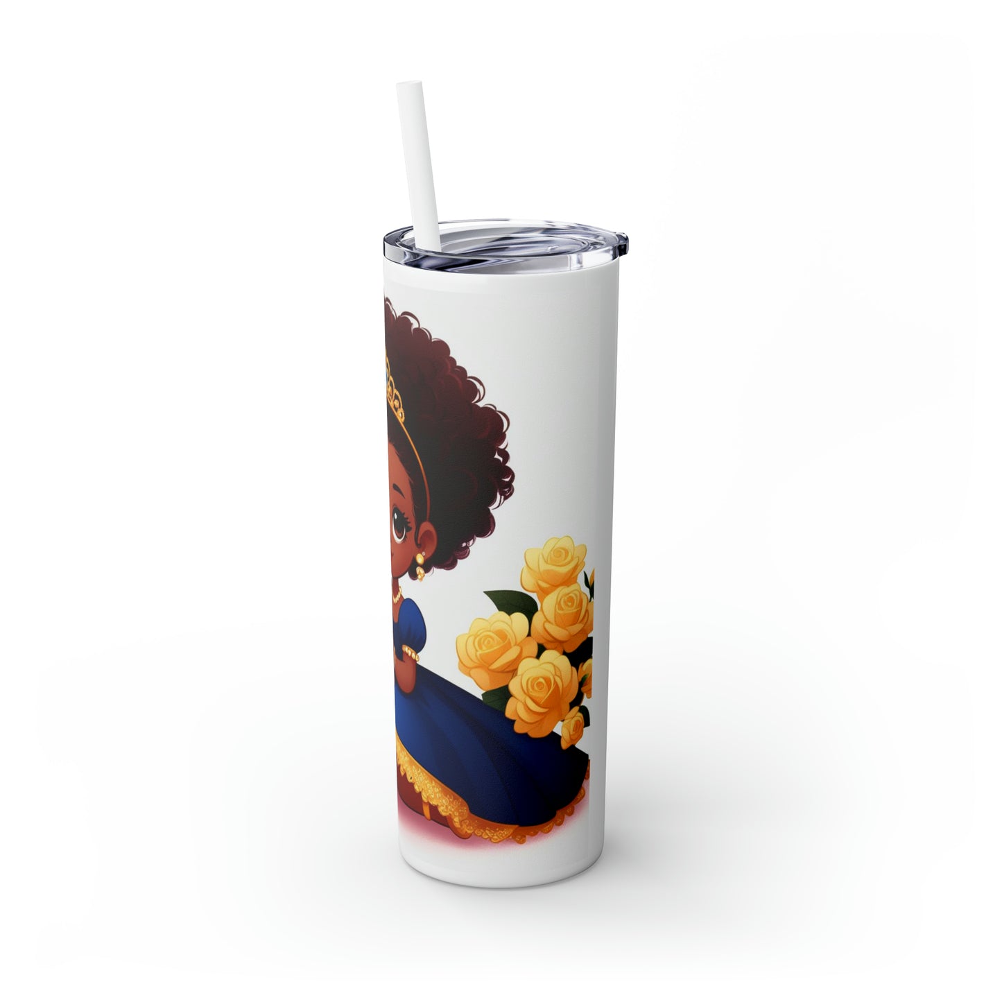 Pretty Poodle Skinny Tumbler with Straw, 20oz