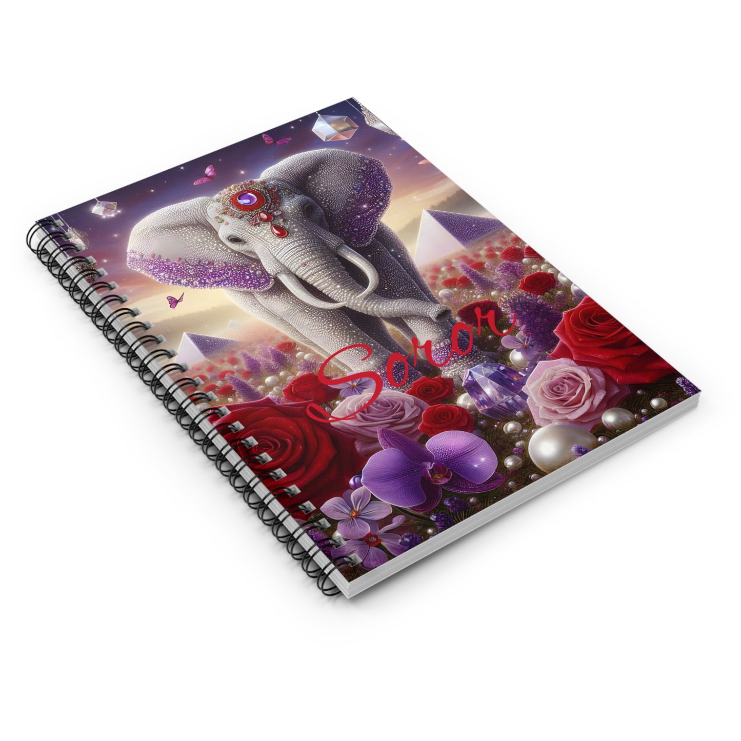 Pearl Elephant Soror Spiral Notebook - Ruled Line