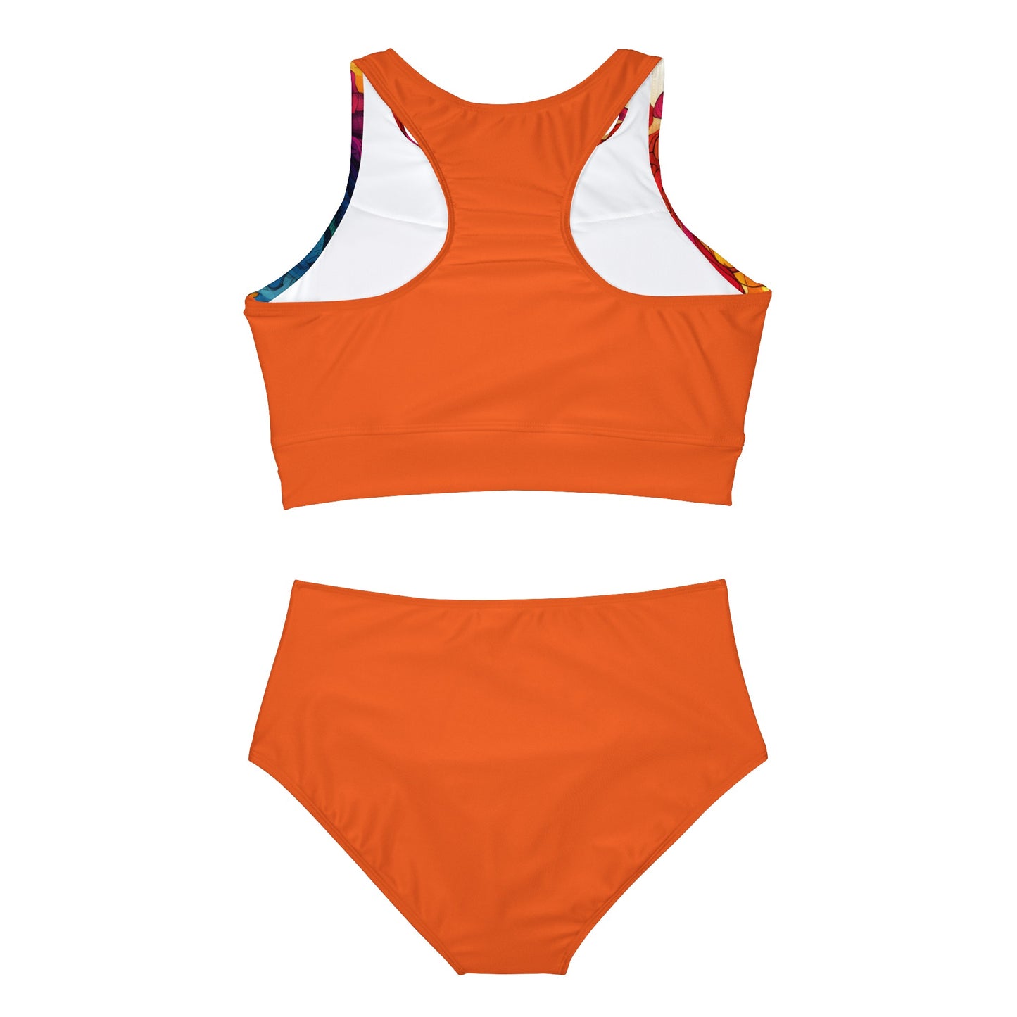 BGM Orange Sporty Bikini Set (AOP)
