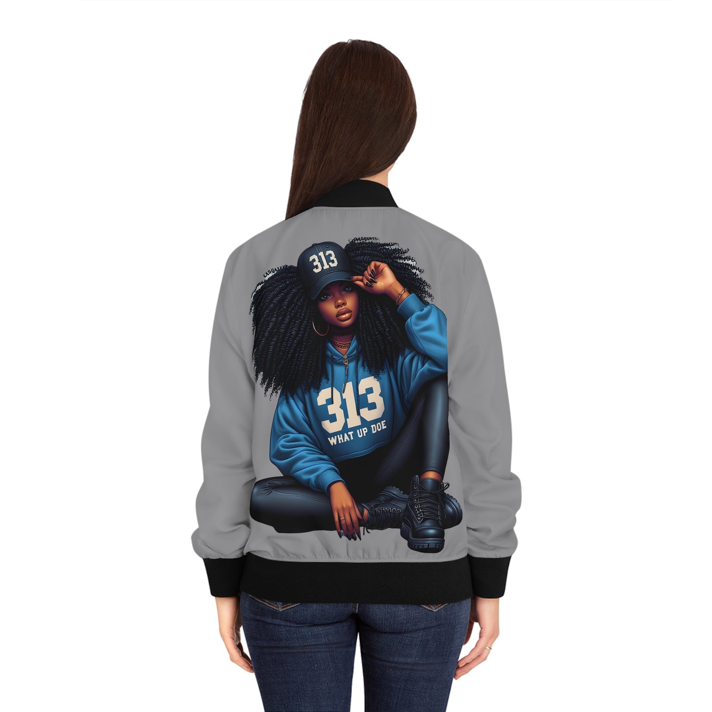 Detroit Girl Women's Bomber Jacket (AOP)