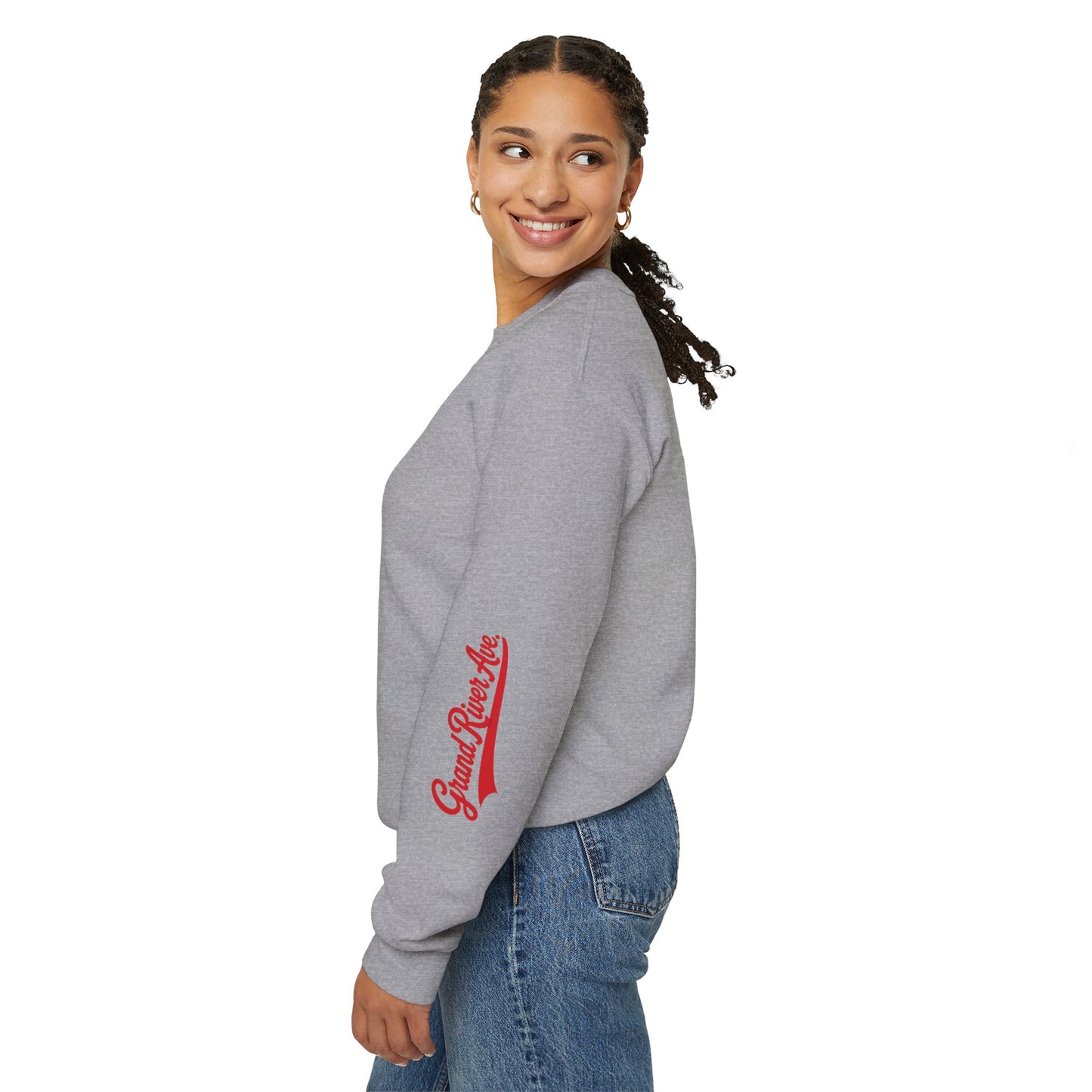 Husky Crest Crewneck Sweatshirt — "Redford" Retro Script