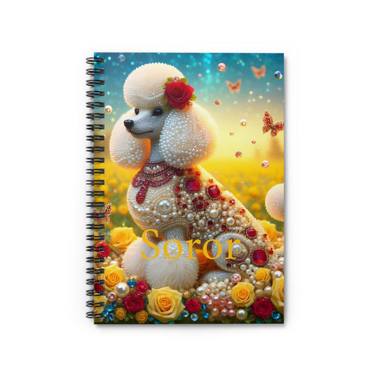 Pearl and Ruby Poodle Spiral Notebook - Ruled Line